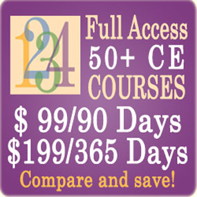 Full access to 50+ CE Courses - Compare memberships - 90 Days/$99 or 365 Days/$199